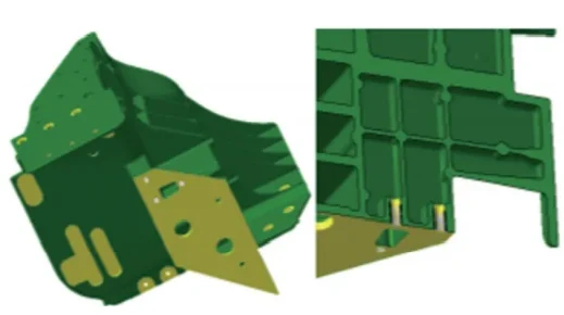 Figure 16 Application of Threaded Sleeve at the Front Longitudinal Beam Joint of the NIO ES6