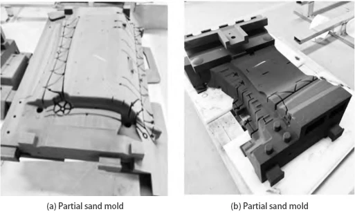Figure 9 Partially printed sand mold