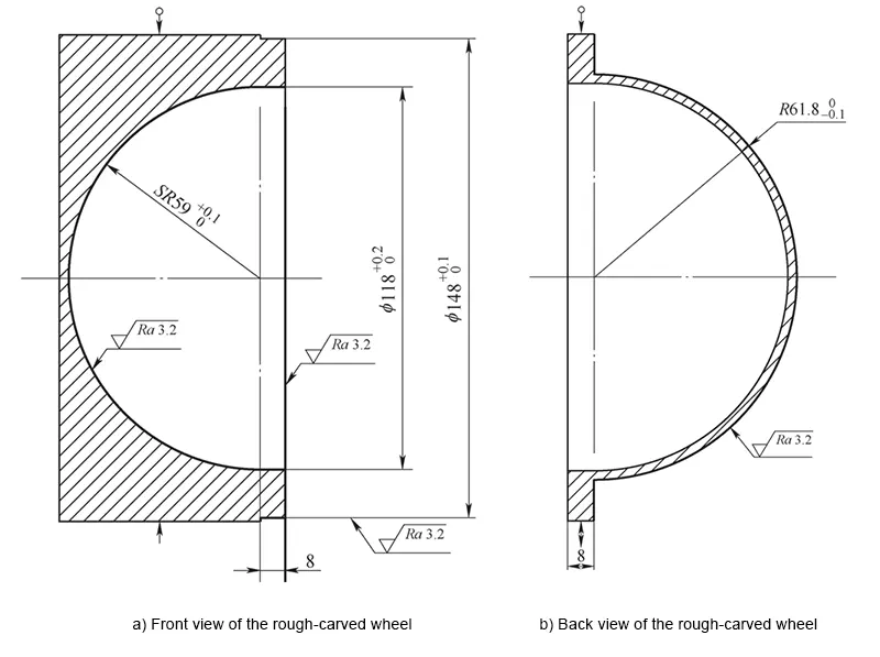 Figure 2. Rough turning process on both sides