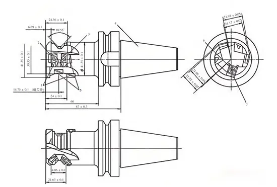 Figure 1 Structure of the composite indexable carbide milling cutter Figure 1 Structure of the composite indexable carbide milling cutter