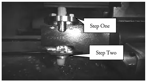 Figure 4. Photograph of the optimized fixture in use Figure 4. Photograph of the optimized fixture in use