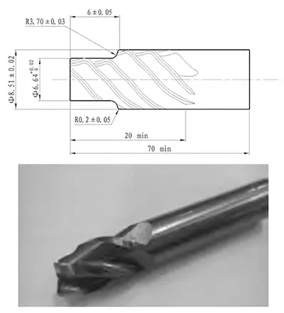Figure 6 Design drawing and photograph of the form tool Figure 6 Design drawing and photograph of the form tool