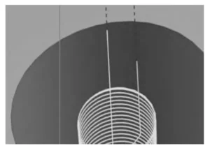 Figure 4. Simulation of spiral milling program Figure 4. Simulation of spiral milling program